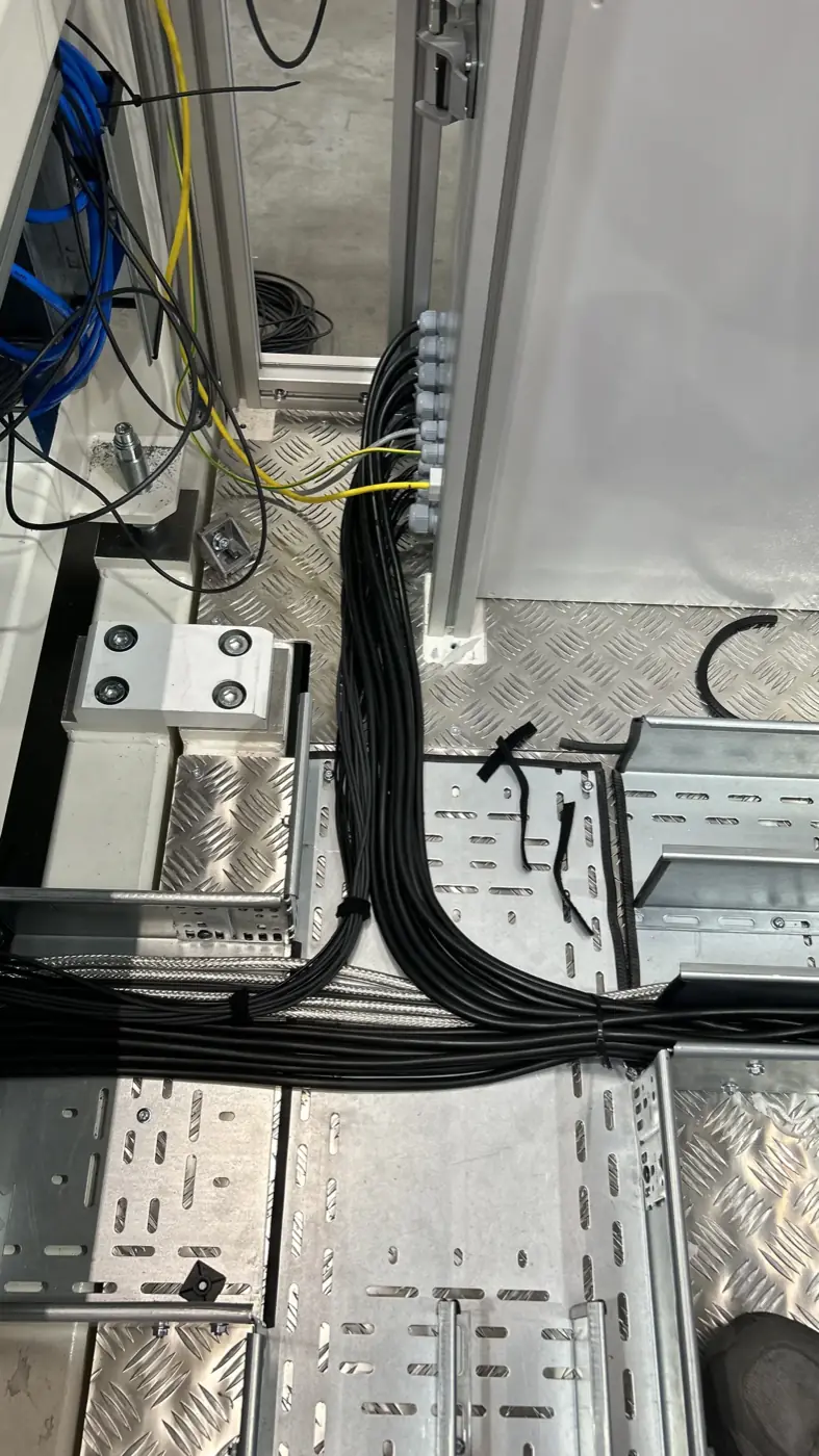 Cable trays inside production hall